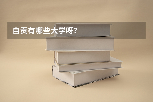 自贡有哪些大学呀？
