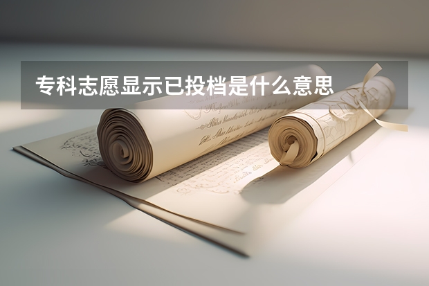 专科志愿显示已投档是什么意思
