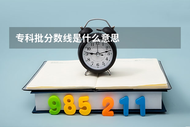 专科批分数线是什么意思