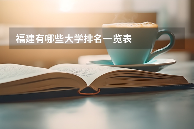 福建有哪些大学排名一览表